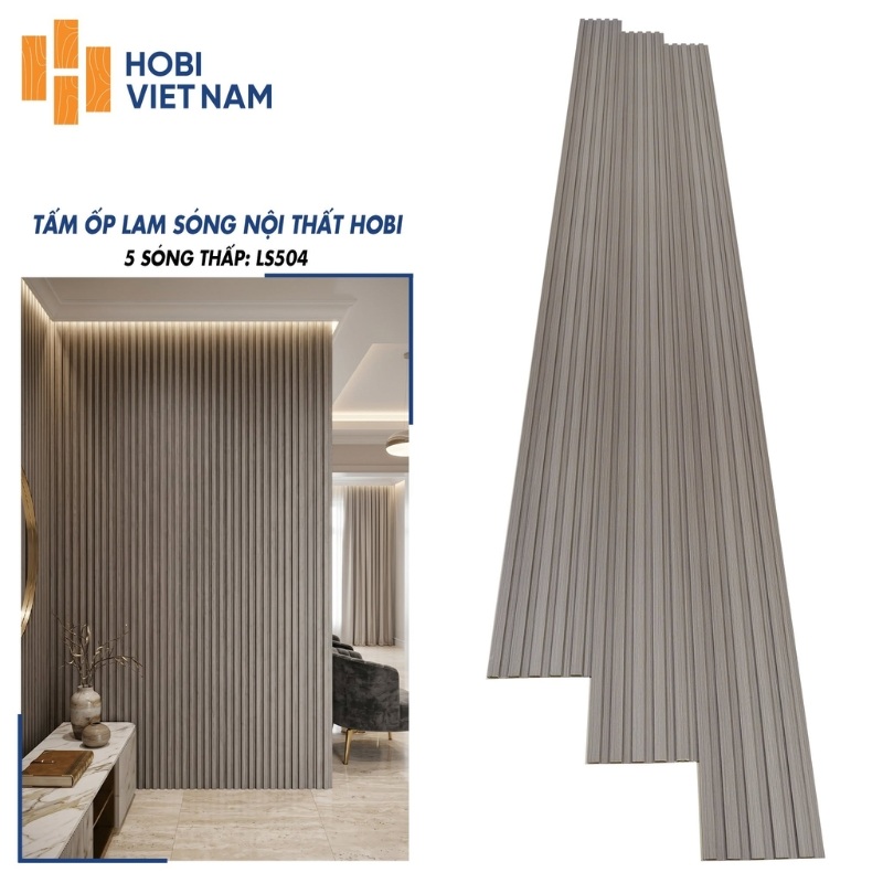Thi công lam sóng trong nhà chủ yếu sử dụng lam sóng PVC, SPC hoặc than tre