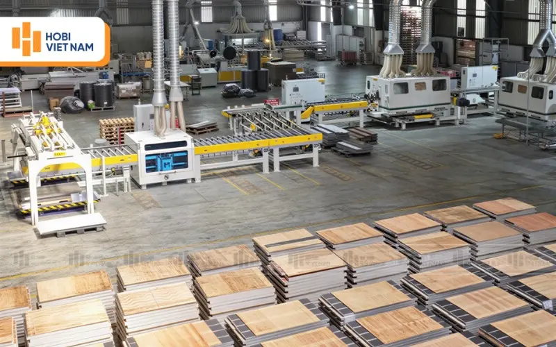 Khu vực nhà máy sản xuất sàn gỗ công nghiệp Hobi Việt Nam