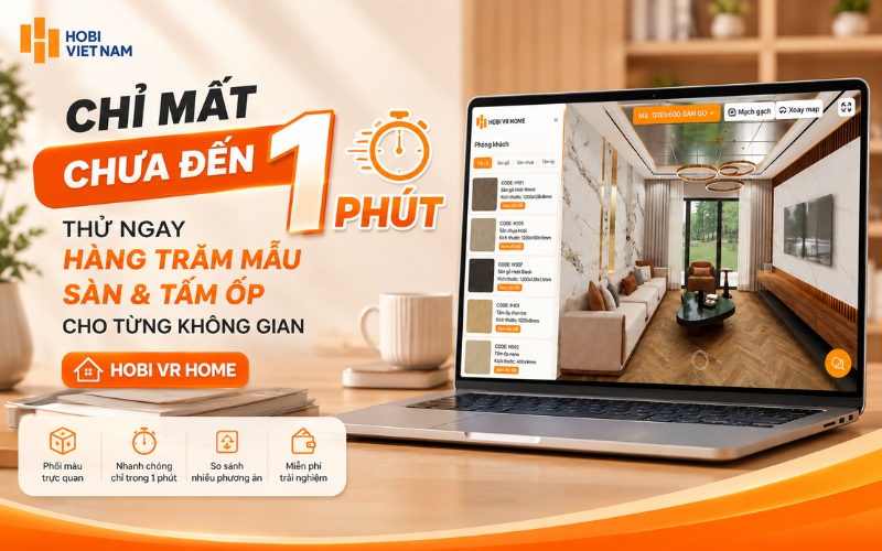 Trải nghiệm phối màu vật liệu thực tế trên Hobi VR Home