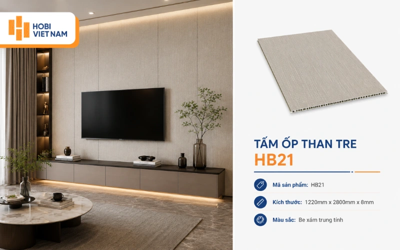 Tấm ốp than tre HB21 cho không gian hiện đại, thanh lịch Tấm ốp than tre HB21 cho không gian hiện đại, thanh lịch