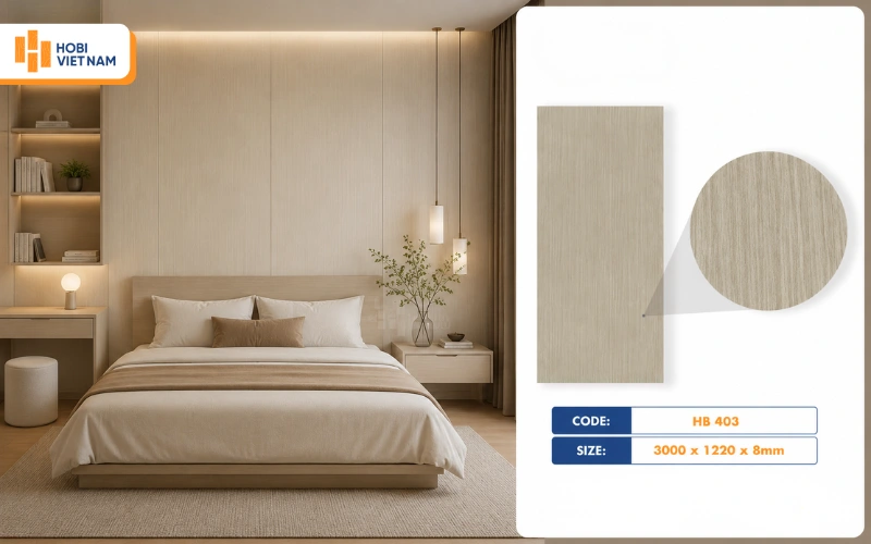 Mẫu tấm nhựa ốp tường phòng ngủ HB403 Mẫu tấm nhựa ốp tường phòng ngủ HB403