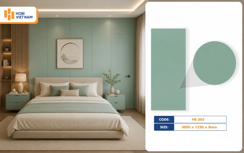 Tấm nhựa ốp tường phòng ngủ màu xanh độc đáo Tấm nhựa ốp tường phòng ngủ màu xanh độc đáo