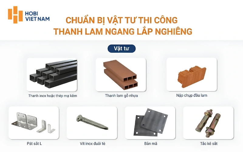Vật tư thi công lam gỗ nhựa ngoài trời