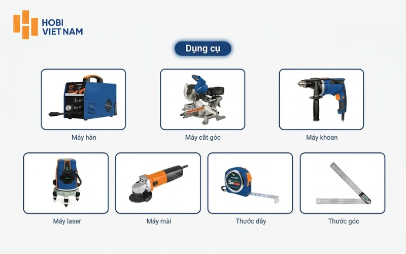 Dụng cụ thi công lam gỗ nhựa ngoài trời