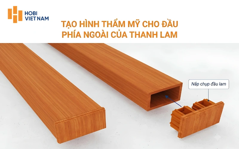 Bịt đầu thanh lam bằng nắp chụp đầu lam nhựa