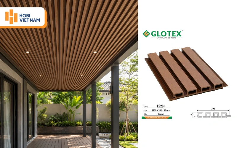 Hình ảnh thực tế công trình sử dụng tấm ốp lam sóng Glotex