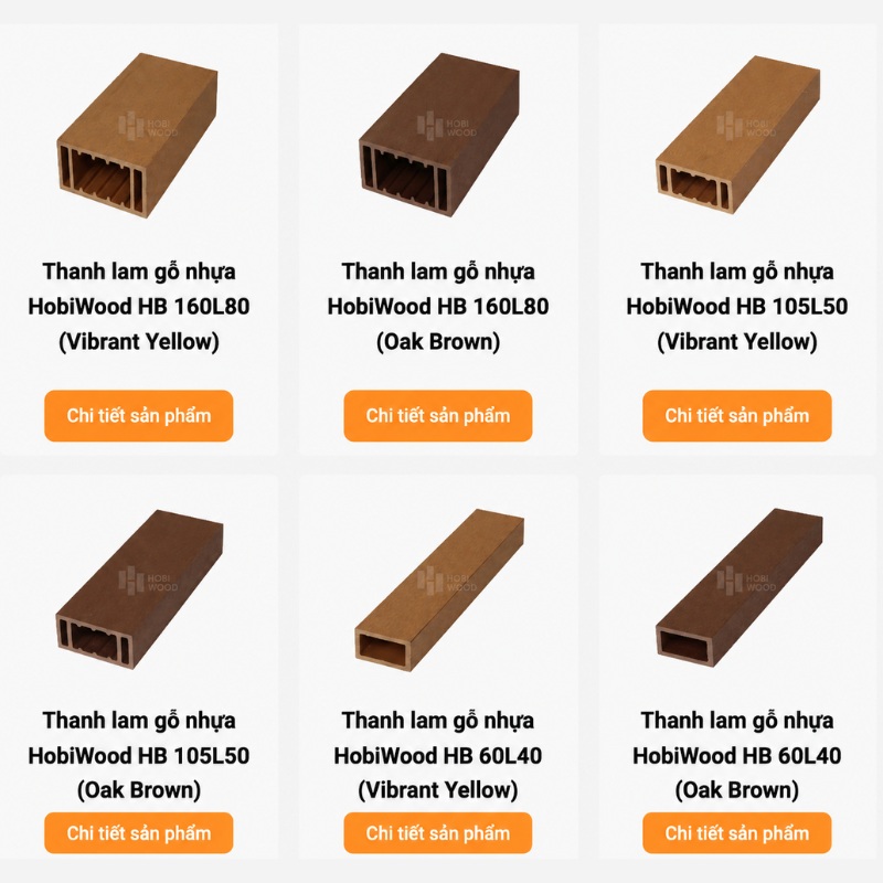 Danh mục thanh lam gỗ nhựa ngoài trời ốp trần của Hobi