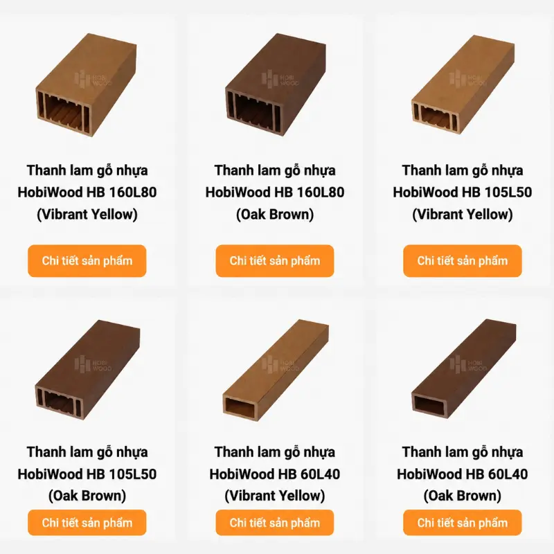 Danh mục thanh lam gỗ nhựa ngoài trời ốp trần của Hobi