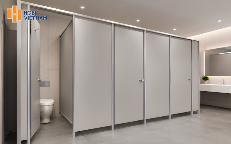 Vách ngăn toilet chất liệu nhôm