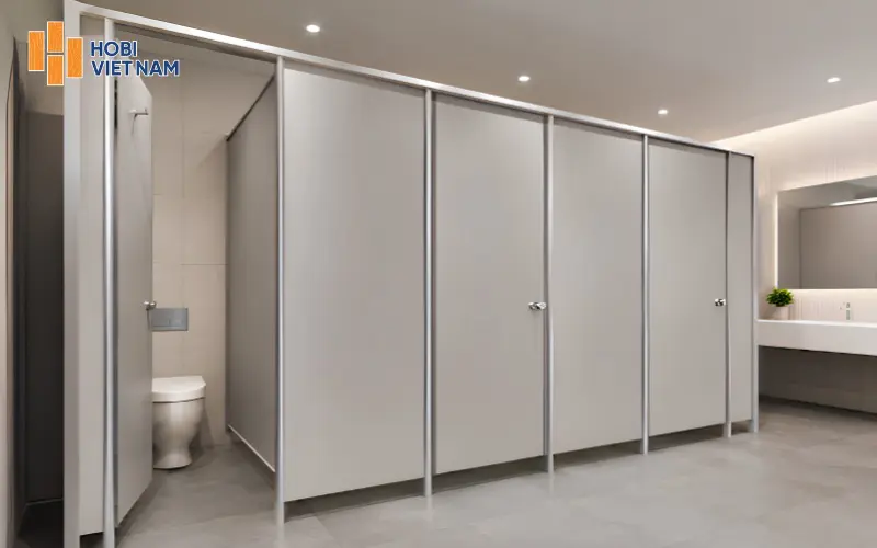 Vách ngăn toilet chất liệu nhôm