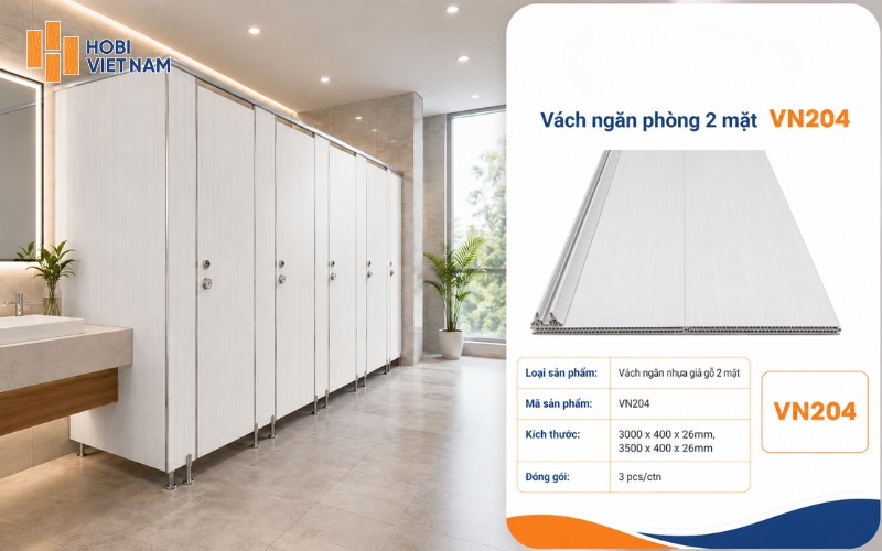 Giải pháp vách ngăn phòng 2 mặt cho toilet