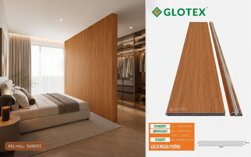 Vách ngăn phòng 2 mặt Glotex VN201