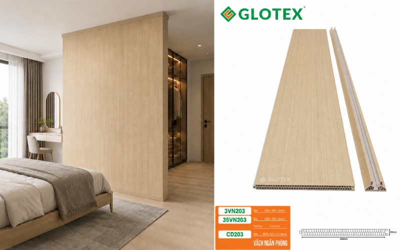 Vách ngăn phòng 2 mặt Glotex VN203