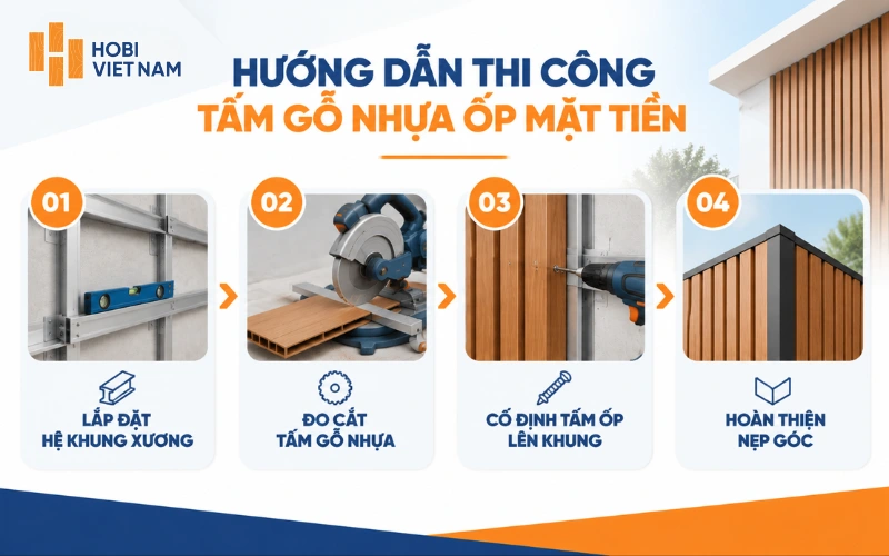 Hướng dẫn thi công gỗ nhựa ốp mặt tiền Hướng dẫn thi công gỗ nhựa ốp mặt tiền