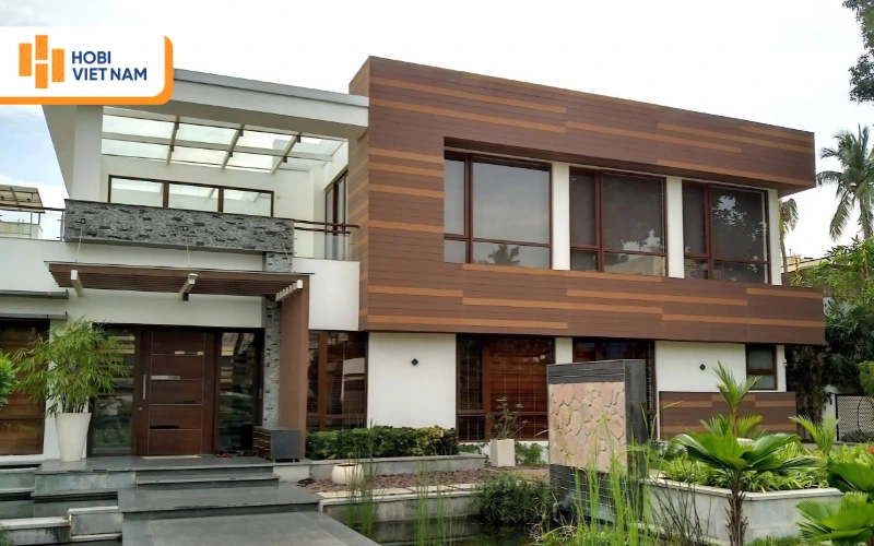 Gỗ nhựa ốp mặt tiền tạo vẻ sang trọng, hạn chế cong vênh và bền đẹp Gỗ nhựa ốp mặt tiền tạo vẻ sang trọng, hạn chế cong vênh và bền đẹp