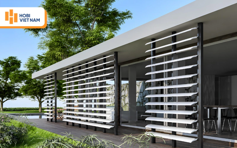 Mẫu các thanh lam chắn ánh nắng hình lá liễu