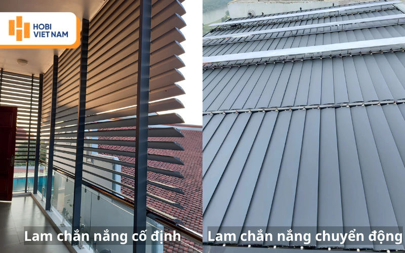 Lam chắn nắng cố định và lam chắn nắng chuyển động 
