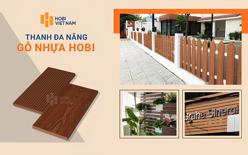 Thanh đa năng gỗ nhựa ngoài trời có khả năng chống ẩm và hạn chế mối mọt tốt