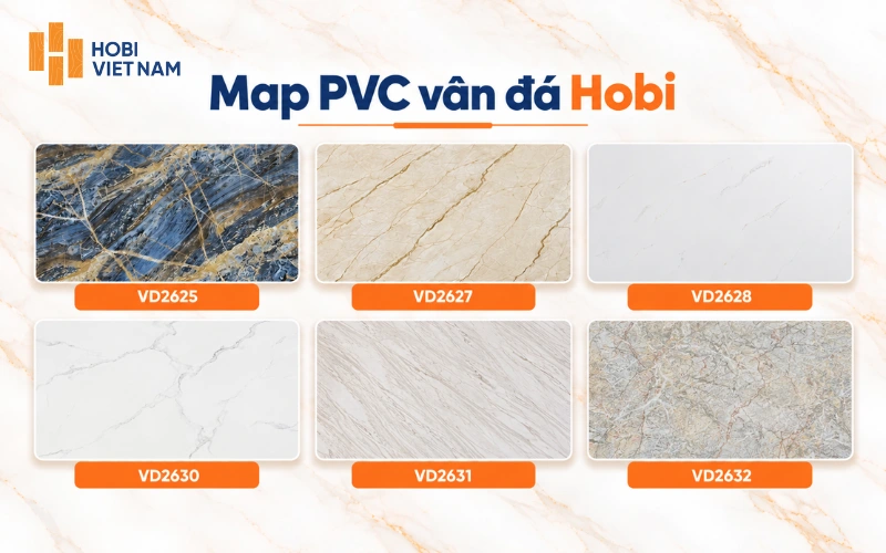Mẫu PVC vân đá từ thương hiệu Hobi Việt Nam Mẫu PVC vân đá từ thương hiệu Hobi Việt Nam