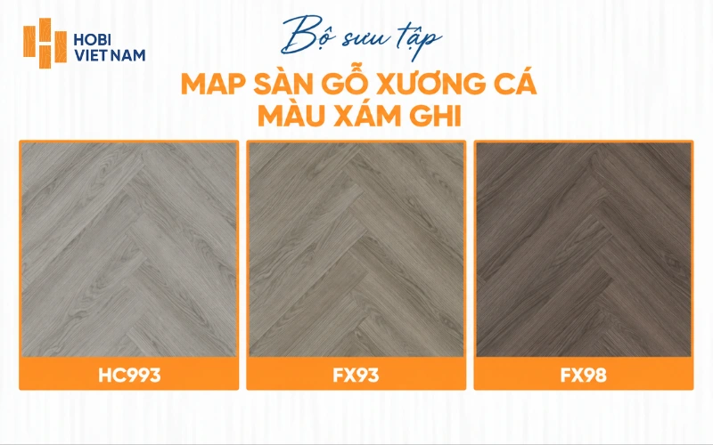Mẫu Map sàn gỗ xương cá màu xám ghi Mẫu Map sàn gỗ xương cá màu xám ghi