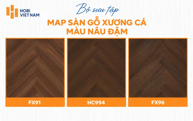 Mẫu Map sàn gỗ xương cá màu nâu đậm Mẫu Map sàn gỗ xương cá màu nâu đậm