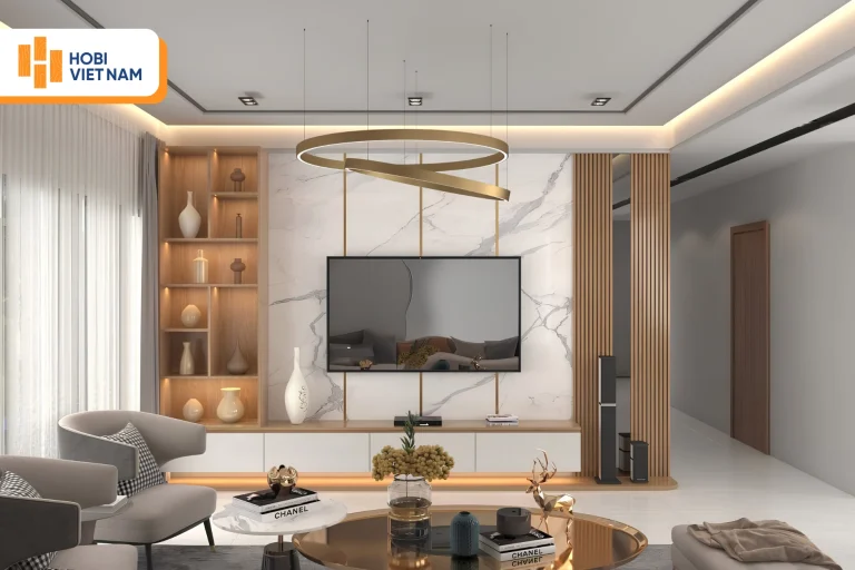 45+ Mẫu trần thạch cao phòng khách đẹp, hiện đại 2026