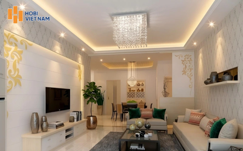 Trần thạch cao phòng khách đa dạng mẫu mã, phù hợp nhiều phong cách thiết kế Trần thạch cao phòng khách đa dạng mẫu mã, phù hợp nhiều phong cách thiết kế