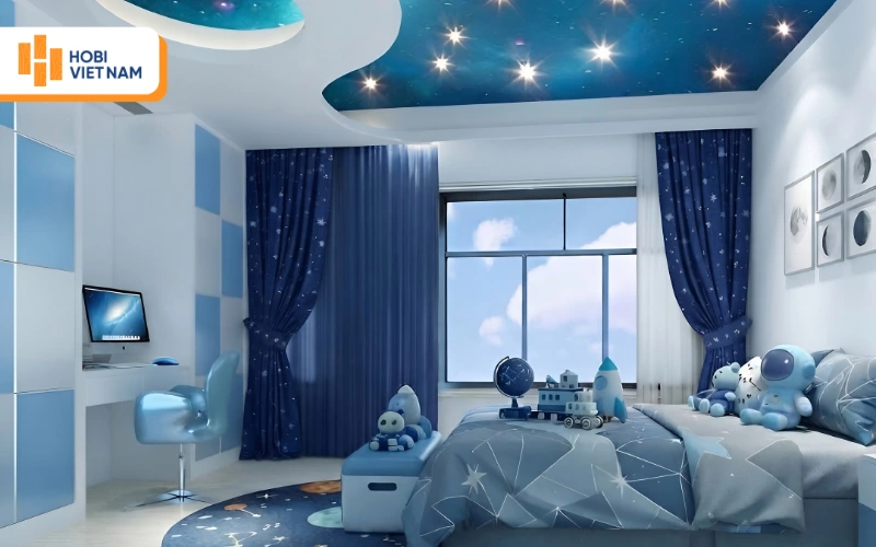 Mẫu trần thạch cao uốn lượn kết hợp dải ngân hà lung linh, thỏa sức khám phá vũ trụ Mẫu trần thạch cao uốn lượn kết hợp dải ngân hà lung linh, thỏa sức khám phá vũ trụ