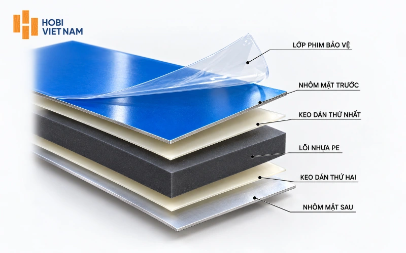 Cấu tạo của tấm Alu ốp tường