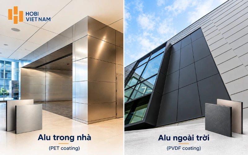 Tấm nhôm ốp tường ở trong nhà và ngoài trời