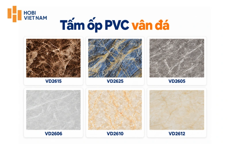 Một số mẫu tấm ốp tường PVC vân đá chống ẩm mốc