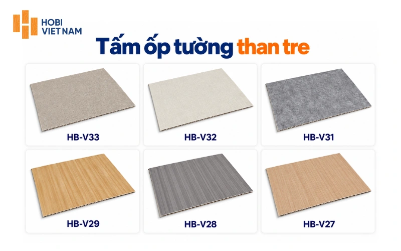 Mẫu tấm ốp PVC than tre chống ẩm mốc cao cấp