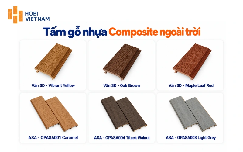 Một số mẫu tấm gỗ nhựa Composite ngoài trời chống ẩm mốc