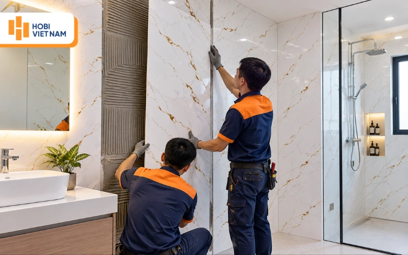 Quy trình để lắp tấm ốp nhà tắm chuẩn kỹ thuật