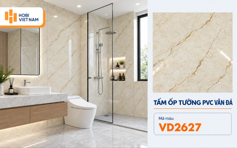 Tấm ốp tường PVC vân đá mã VD2627