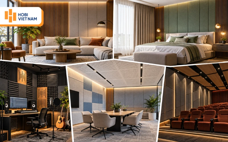Chọn vật liệu tiêu âm trang trí phù hợp tùy vào không gian